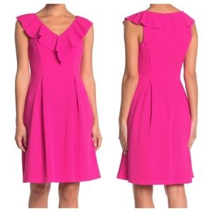 Eliza J | Neon Hot Pink Ruffle Sleeveless Dress 12